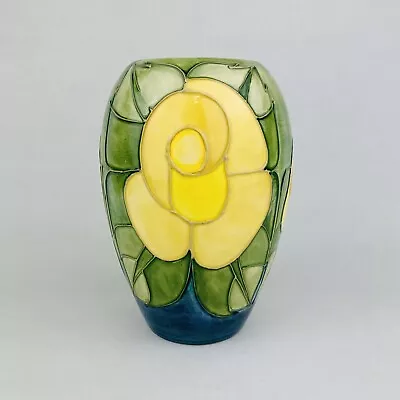 Buy Moorcroft Pottery Vintage Yellow Rose Vase Sally Tuffin Ca 1980’s 18cm A/F • 134.36£