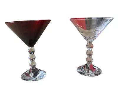 Buy Baccarat Glass Vega Martini Cocktail Glass Red Clear With Box Used • 295.10£