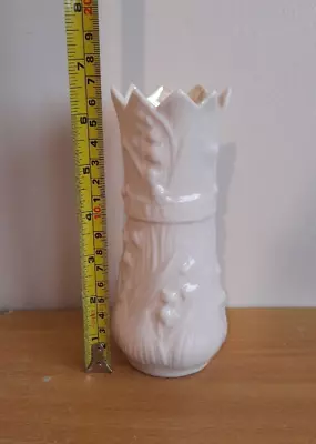 Buy BELLEEK PORCELAIN LILY OF THE VALLEY PATTERN VASE 7th Mark 1980 - 93 • 19.95£