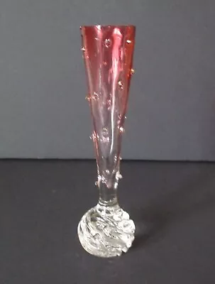 Buy Antique Rubina Cranberry To Clear Glass Paperweight Base Vase With Thorns • 32.62£