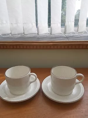 Buy Poole Parkstone Cups And Saucers X 2 Discontinued No Cracks Chips Pottery • 7.99£