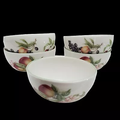 Buy Royal Vale Orchard Fruits Dessert Bowls Porcelain Set Of 5 Made In England • 42.96£