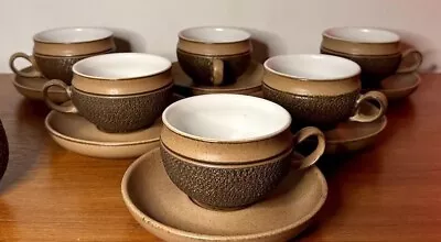 Buy Denby  Cotswold Cups And Saucers X 6 Vintage 70s Mid Century Modern Not Inc Jug • 29.99£