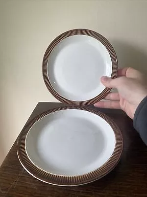 Buy Poole Pottery - Chestnut - Small Lunch Salad Plates X2 Brown Retro Design 18.4cm • 6£