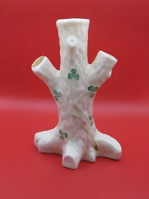 Buy BELLEEK POTTERY VASE - Shamrock Pattern Tree Trunk Vase • 15.17£