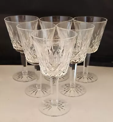 Buy VINTAGE ORIGINAL WATERFORD IRISH CRYSTAL 6 X LISMORE LARGE WINE  GLASSES • 120£