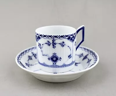 Buy Antique Royal Copenhagen Blue Fluted Half Lace Chocolate Cup & Saucer 591 Rare • 550£