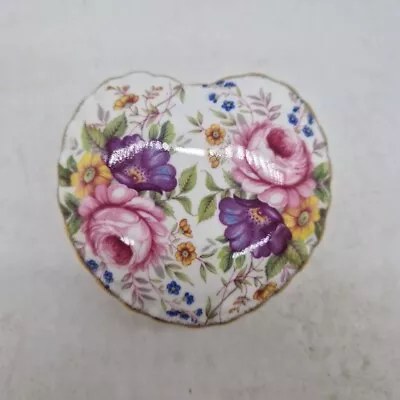 Buy Bone China Fenton Trinket Box - Heart/shell Shape With Gilded Floral Decoration • 9.99£