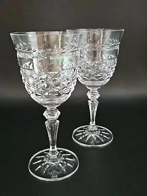 Buy Galway Irish Crystal Leah Pattern Wine Glass Pair. 250ml • 49.99£