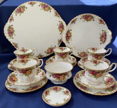 Buy Royal Albert Old Country Roses Tea Set 5 Trios Gateau & Cake Platters Cup Saucer • 49.99£