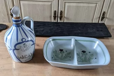 Buy Buchan Portobello Edinburgh Thistle Pottery Whisky Decanter + Tray • 29.99£