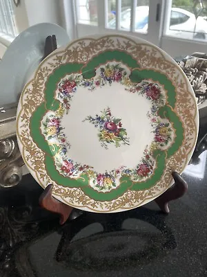 Buy Collection Sevres 8 1/4” Plate Teal Floral Andrea By Sadek, Green Gold Floral • 24.97£
