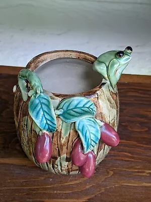 Buy Vintage Majolica Frog Vase Planter  Succulent  Art Pottery • 26.09£