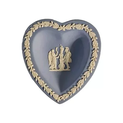 Buy Vintage Wedgwood Blue Jasperware - Heart Shaped Trinket Dish • 9.99£