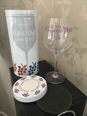 Buy DARTINGTON 'GLASS ‘ Wine Time ' - Wine Glass In  A Tin - Perfect Condition • 4.95£