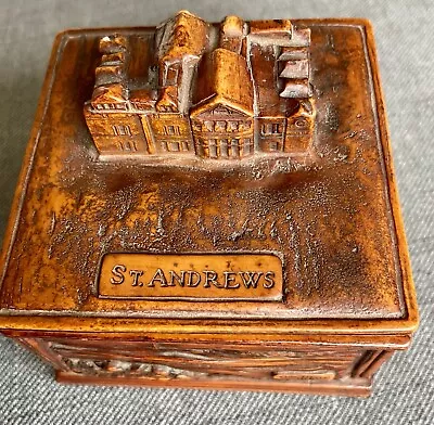 Buy Vintage Trinket Box With Lid. St Andrews Scotland With Golf Holes Swilcan Burn • 14£