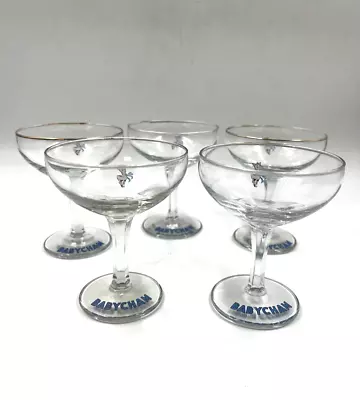 Buy Original 1950s Babycham Glasses White Fewn Hexagon Stem Champagne T2750 D78 • 14.99£