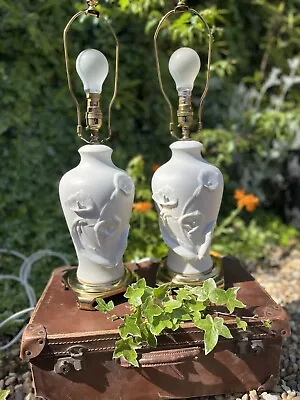 Buy RARE Nicholas Berbenczy Porcelain Bisque Calla Lily Lamps X 2 The Franklin Mint • 120£