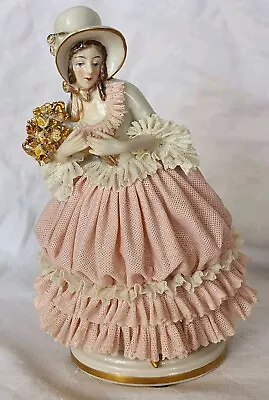 Buy Rare Antique German Dresden Lace Franz Witter Lady Figurine OUTSTANDING • 121.15£