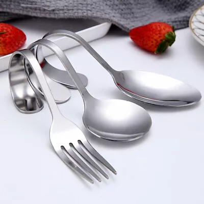 Buy  3 Pcs Tableware Curved Handle Spoon Fork Set Versatile Utensils • 8.55£