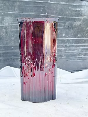 Buy Vintage Ruby Red Glass Vase By Avon Home Decor Glassware • 22.99£
