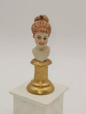 Buy Vintage Benacchio Signed Parian Ware Bisque Lady Miniature Pedestal Bust Rare • 47.30£