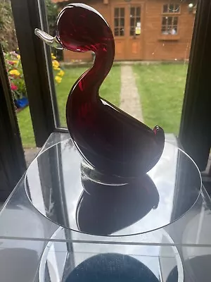 Buy Whitefriars Vintage Ruby Red Glass 'Dilly Duck' Large Lovely Condition • 35£