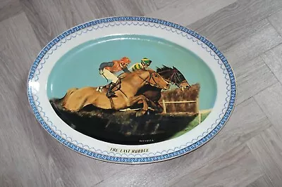 Buy Antique Pottery Oval Meat Platter -1984 Oil Painting Of Horse Racing Over Fences • 98£