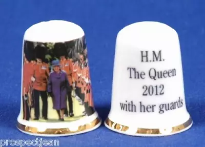 Buy  H.M. The Queen 2012 With Her Guards China Thimble B/85 • 1.20£