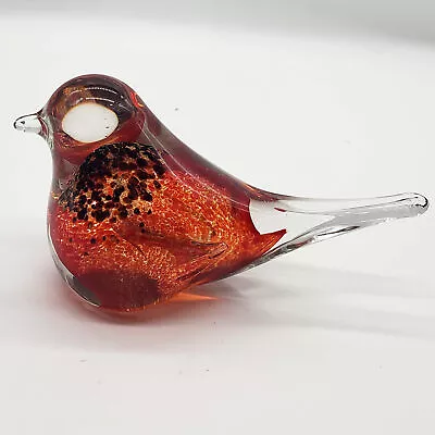Buy Studio Art Glass Hand Blown Bird W Gold Paperweight Figurine • 16.80£