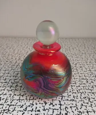 Buy Vintage Retro Red Phoenician Maltese Glass Scent Bottle Iridescent Lustre Finish • 22£