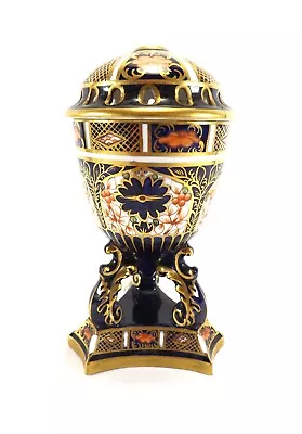 Buy Antique Miniature Royal Crown Derby Pot Pourri Vase In Imari Pattern Ref 207/2 • 10£