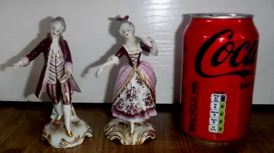 Buy 2 Antique German Gentleman & Lady Dancing Figurines ~ Excellent • 29.99£