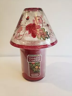 Buy Rare Yankee Candle Crackle Glass Shade Topper Fall Leaves Thanksgiving, Chimney • 23.33£