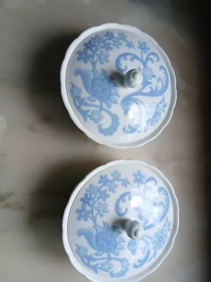 Buy 2 Wedgewood Bone China   Blue Tapestry  Trinket Dishes With Lids Elizabeth Arden • 9.50£