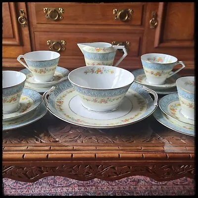 Buy Vintage Art Deco Discontinued Japanese 'Noritake' Floral Pastel Tea Set For 4 • 80£