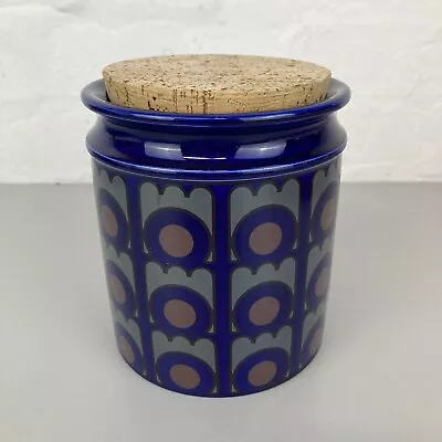 Buy Arthur Wood Geometric Vintage Cobalt Blue Cork Lidded Canister Pot Storage Jar • 9.99£