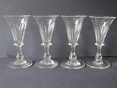 Buy VICTORIAN GLASS - SET OF FOUR FACETED CORDIAL GLASSES (Ref5964) • 58.50£