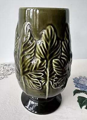 Buy Vintage 60s SylvaC Sycamore Leaf Vase 4215 Green Mid Century 15cm • 20£