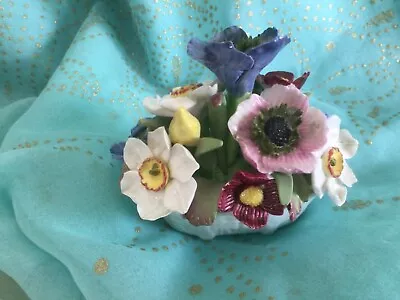 Buy Vintage Pretty Aynsley Fine Bone China Flower Basket Posy Hand Painted+modelled • 6£