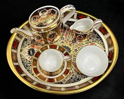 Buy Royal Crown Derby 'Tea Set' Cabaret Miniature Old Imari 1128 1st Quality • 589.95£