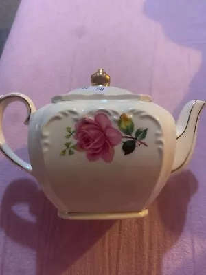 Buy Sadler Floral Design Gold Trimmed Teapot England Vintage • 12£