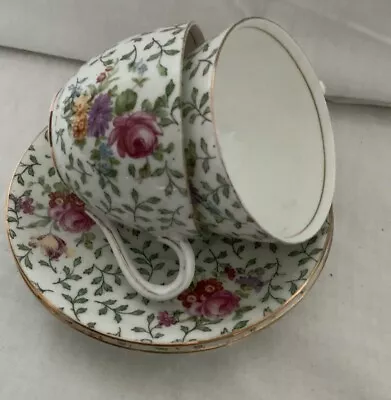 Buy Vintage Tea Cup Set  X 2 Aynsley England Bone China Afternoon Tea Floral • 12£