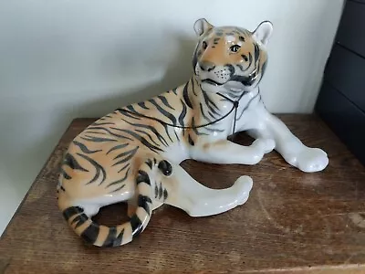 Buy Russian Porcelain Tiger Large Figurine By Lomonosov, USSR. Original Chain. • 55£