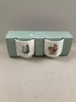 Buy Royal Worcester Pottery Boxed Set Of 2 Wrendale Designs Chicken Eggcups,H.Dale • 12.99£