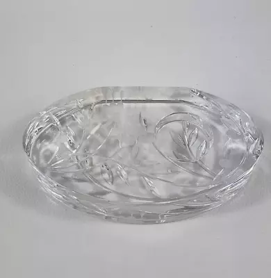 Buy Heavy Clear Glass Engraved Floral Tea Candle Holder 6  • 8.90£