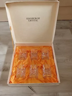 Buy Limited Edition Vintage Set Of 6 Liquor Whisky Glasses Edinburgh Crystal • 80£