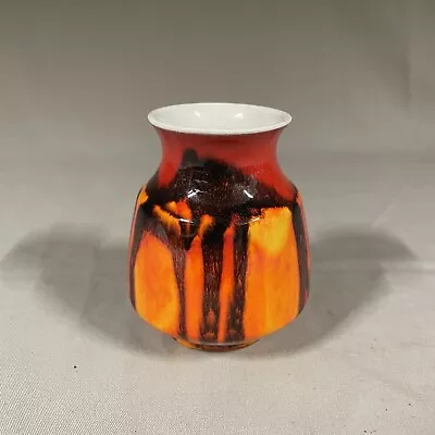 Buy Poole Pottery Volcano Small Vase Aprox 10cm Tall Red Brown Orange Small Chip • 4.99£