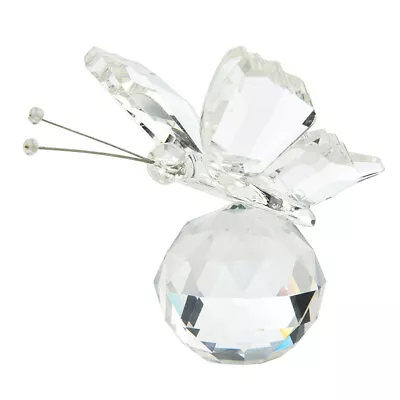 Buy Crystal Butterfly Figurine Animal Ornaments Crafts Glass Paperweight Decorat>:> • 7.03£