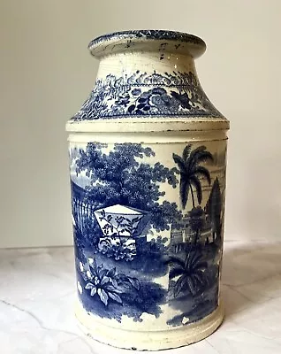 Buy Stunning Large Vintage Blue & White Stoneware Jar Marked ‘Delhi’ • 15£